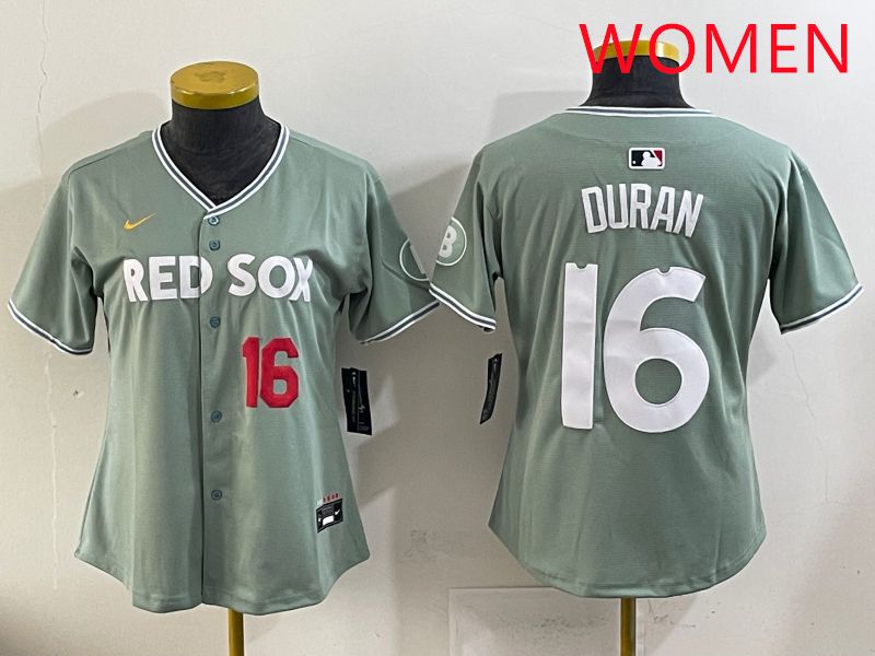 Women 2025 Boston Red Sox #16 Duran Light Green Joint Name Nike MLB Jersey style 13